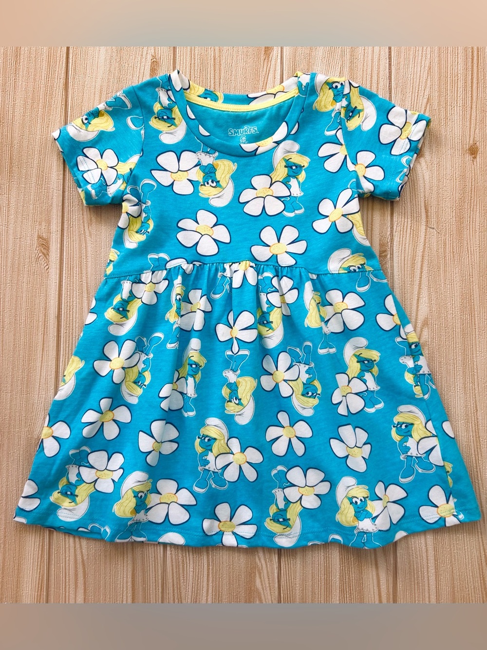 The Smurfs sz 2 Years 2T  Turquoise Smurfette Dress Cotton